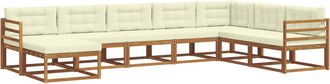 vidaXL Conjunto De Sof&aacute;s De Exterior 8 Uds. Natural Y Crema Vidaxl