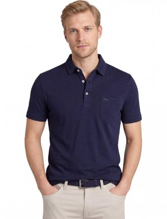 Brax Brax poloshirt katoen donkerblauw gem&ecirc;leerd normale fit
