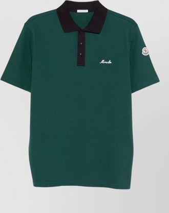 Moncler short sleeve polo shirt contrasting collar