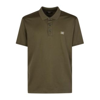 C.P. Company Polo Shirts, male, Green, Size: XL 70/2 Mercerized Jersey Gasato Short Sleeve Polo