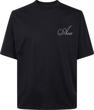 Amiri Cryst Script Logo LJ Skate Tee - Heren - T-shirts - Zwart - L - Tops