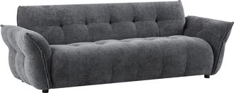 Vente-Unique Sofá 3 plazas de tela jaspeada gris antracita NAPIZO