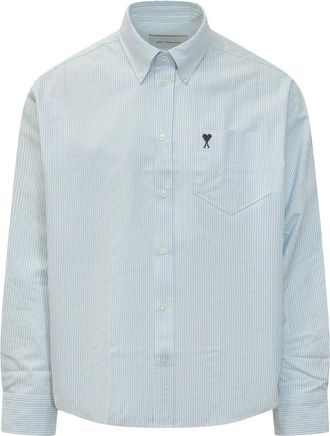 Ami Boxy Fit Shirt - Heren - Casual Overhemden - Blauw - 2XS - Katoen - Overhemden