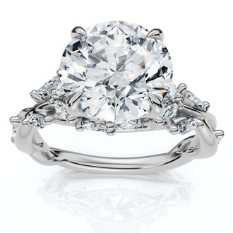 Pompeii3 Certified 3Ct Garden Diamond Engagement Ring 14k Gold or Platinum Lab Grown