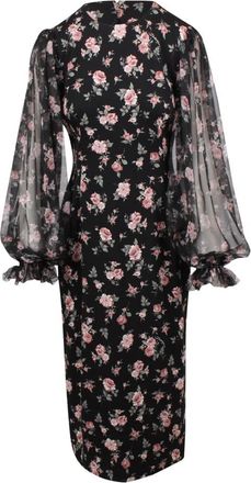 Dolce & Gabbana Floral Print Charmeuse Jurk - Dames - Casual kleedjes - Veelkleurig - M - Kleedjes