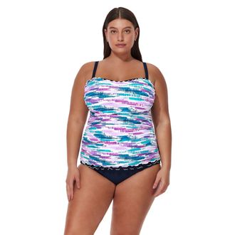 Gottex Canva Plus Size Shirred Underwire Tankini Top