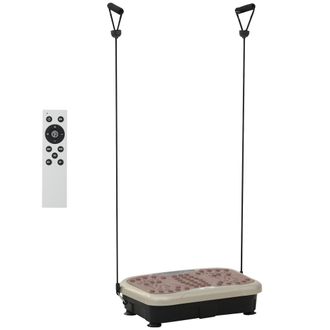 HOMCOM Homcom Placa De Vibraci&oacute;n Plataforma Vibratoria Con 2 Bandas El&aacute;sticas 200w Control Remoto 99 Velocidades Carga 120 Kg Pantalla Led 54x33x14 Cm