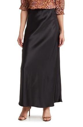 Renee C Satin A-Line Skirt in Black at Nordstrom Rack, Size X-Small