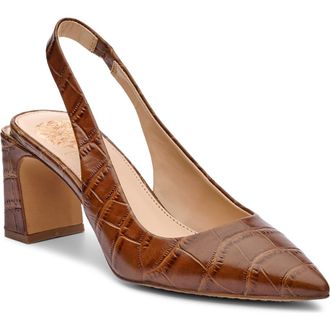 Vince Camuto Hamden Pointed Toe Slingback Pump in Barn Brown at Nordstrom, Size 12