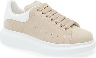 Alexander McQueen Oversized Sneaker in Light Sand/White at Nordstrom, Size 10.5Us