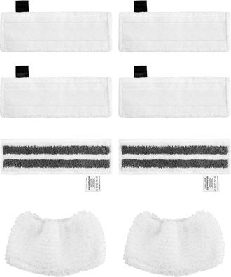 OEM Kit De Accesorios De 8 Piezas Para Limpiadoras A Vapor K&auml;rcher Sc2, Sc3, Sc4 Y Sc5. Incluye 6 Almohadillas De Microfibra Y 2 Pa&ntilde;os De Fregona Easy Fix