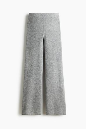 H&M Hose in Rippstrick - Graumeliert