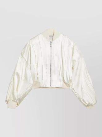 Sportmax satin bomber jacket cropped ribbed trims