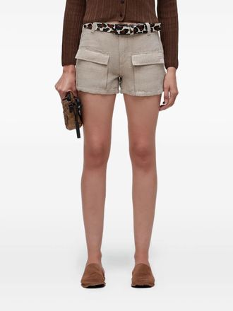 Osklen Linnen shorts met cargo zak - Beige
