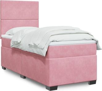 vidaXL Vidaxl - Cama Box Spring Con Colch&oacute;n Terciopelo Rosa 100x200 Cm
