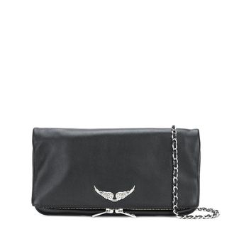 Zadig&Voltaire Shoulder Bags, female, Black, Size: ONE SIZE Rock Grained Clutch