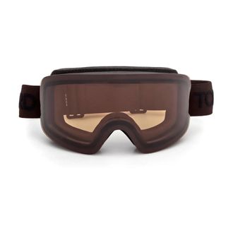 Tom Ford Accessoires, unisex, Zwart, ONE Size, Skibril met Gouden Spiegelglazen