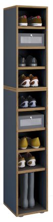 VCM Estante De Zapatos De Madera Vcm Dimensiones Aprox. Al. 183 X An. 30 X T. 33 Cm Caj&oacute;n De Cajones Con 9 Compartimentos Gabinete De Zapatos - Salia 9x A