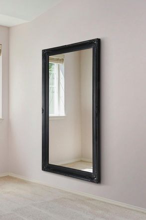 MirrorOutlet Hamilton Black Antique Design Large Wall Mirror 137cm x 76cm | Size: 137 cm x 76 cm