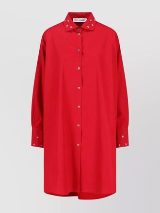 Our Legacy long sleeve knee length dress with eyelet design