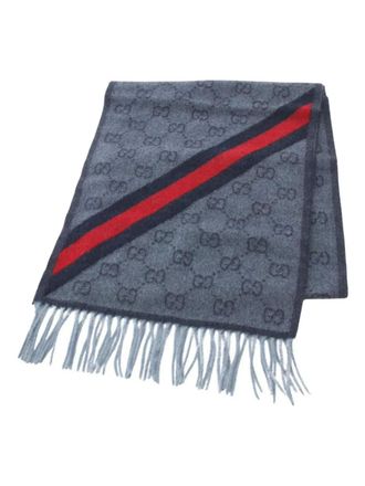 Gucci 2020s GG-pattern scarf - Blue