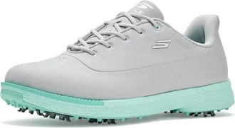 Skechers Jasmine 2 Waterproof Golf Shoes Womens Golf Shoes Gray/Mint Spiked : 7.5 B - Medium, Synthetic