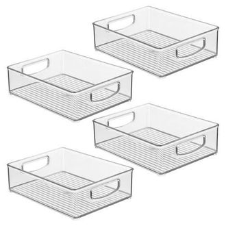 Linus Plastic Stackable Pantry Bin with Handles, Set of 4, Clear, Made in USA at Nordstrom