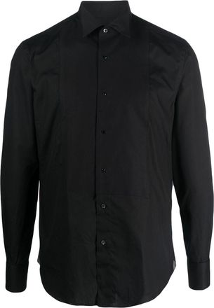 Corneliani spread-collar cotton shirt - men - Cotton - 39 - Black