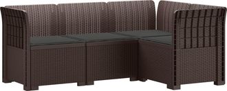 vidaXL Sof&aacute; De Jard&iacute;n Para 4 Personas Con Cojines Estilo Rattan Pp Vidaxl