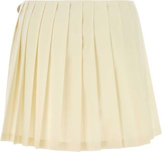 Miu Miu Womens Skirt Beige Virgin Wool Mohair