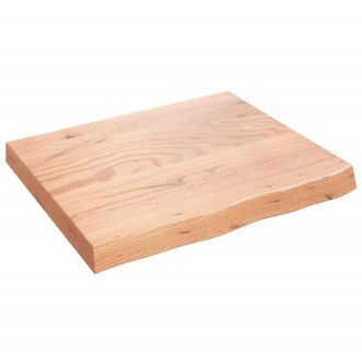vidaXL Encimera baño madera maciza tratada marrón claro 60x50x(2-6) cm Vidaxl