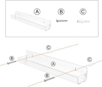No Brand Barniz Acr&iacute;lico Transparente Con Soporte De Trinquete, Organizador De Estantes, Estantes De Almacenamiento Para Mural, Paquete De 6 Niveles, Soporte F