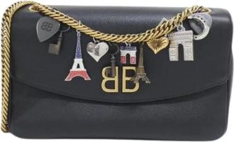 Balenciaga Pre-owned BB Round Charms Leren Schoudertas - Dames - Vintage Schoudertas - Zwart - ONE Size - Leer - Vintage