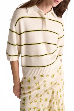 Dorothee Schumacher Sporty Statement Sweater In White Ginger Trio