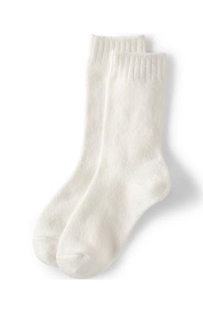 Lands End CashTouch Crew Socks in Ivory at Nordstrom