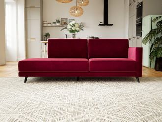 MYCS Sofa Samt Brombeerrot - Moderne Designer-Couch: Hochwertige Qualität, einzigartiges Design - 212 x 75 x 98 cm, Komplett anpassbar