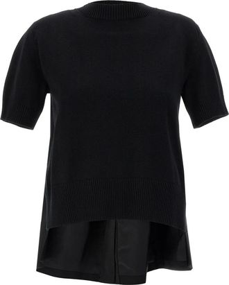 sacai Truien - Dames - Ronde hals truien - Zwart - M - Truien & Vesten
