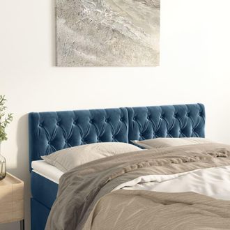 vidaXL Cabeceros Terciopelo Azul Oscuro 144x7x78/88 Cm Vidaxl
