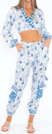 Sabrina Crippa Celandine Straight Leg Pants In Blue Romantic Border