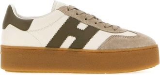 Hogan White Color Block Sneakers
