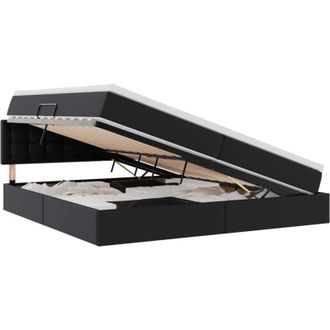 vidaXL Storage Bed with Mattress Black 200 x 200 cm Faux Leather vidaXL