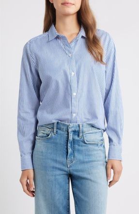 Beach Lunch Lounge Belly Cotton Shirt in Blue Stone at Nordstrom, Size X-Small