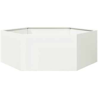 vidaXL Garden Planter White Hexagon 138x120x45 cm Steel Vidaxl
