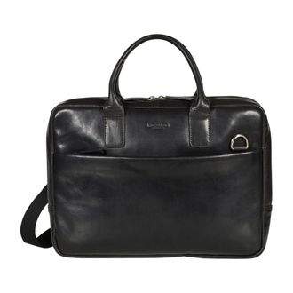 Howard London Laptop Bag Stanley - Heren - Laptoptassen - Zwart - ONE Size - Leer - Tassen