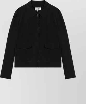 Maison Margiela zip up silk jacket with collared neck