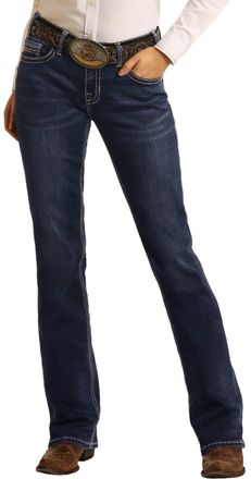 Panhandle Rock & Roll Extra Stretch Bootcut Riding Jeans In Night Blue