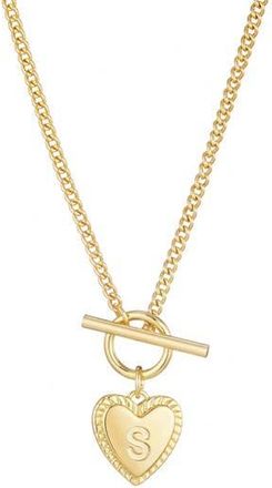 Adornia Initial Heart Toggle Necklace in Gold-S at Nordstrom Rack