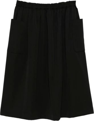 Comme Des Garçons Wollen midi-rok - Zwart