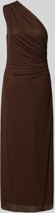 Forever New One-Shoulder-Kleid mit Ziersteinbesatz Modell Audrina in Schoko, Größe 34