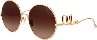 Chlo&eacute; Pantos Zonnebril - Dames - Zonnebrillen - Geel - 60 MM - Nylon - Accessoires